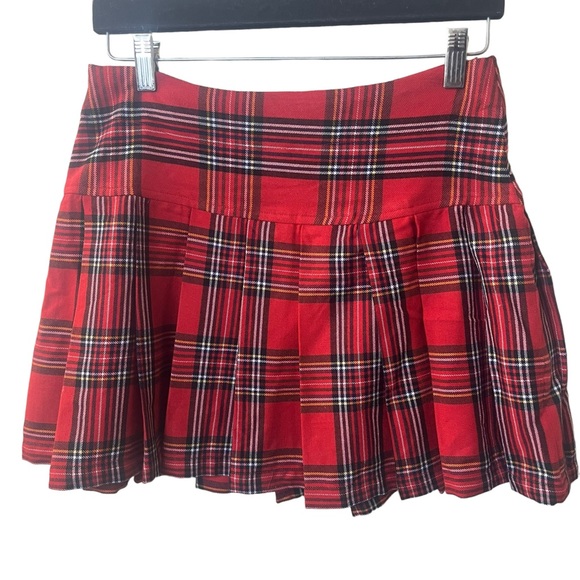 Joe Boxer Plaid Pleated Mini Skirt Sz 3 - Picture 2 of 4